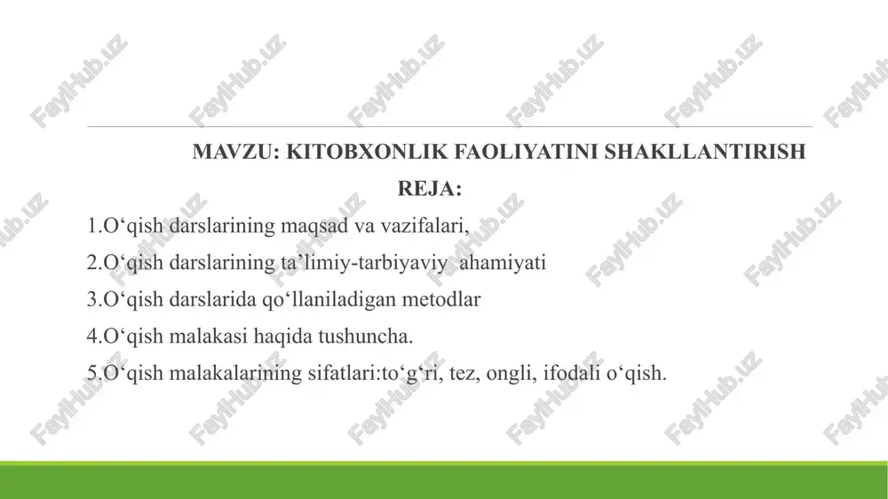 kitobxonlik faoliyatinishakllantirish — PPTX