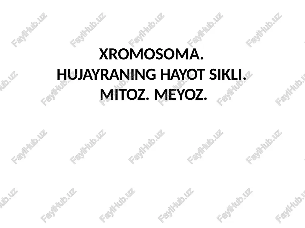 xromosoma.hujayraninghayotsikli.mitoz.meyoz. — PPTX