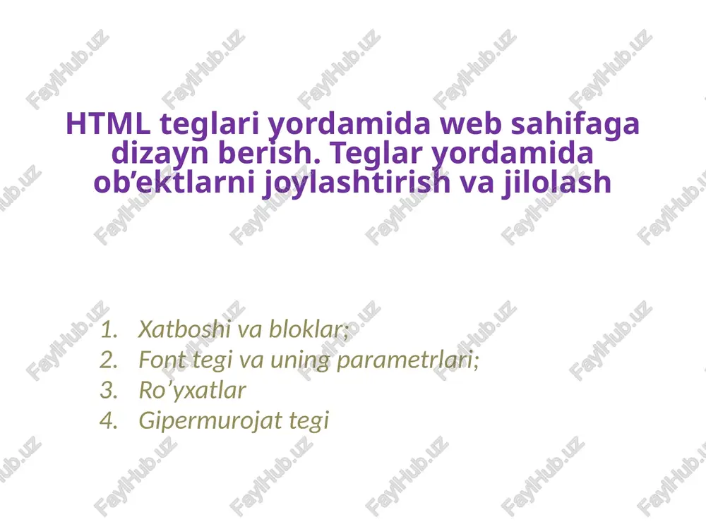 html teglar — PPTX