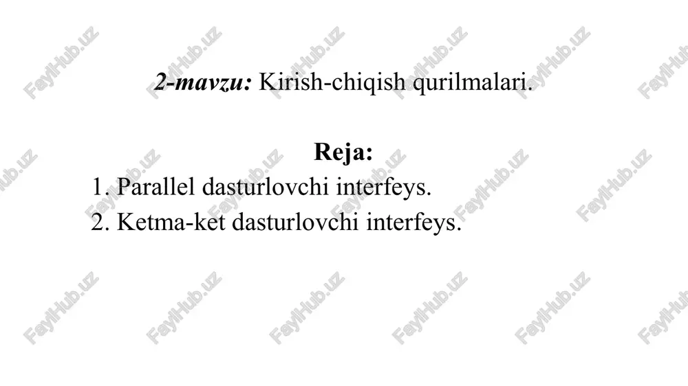 kirish-chiqish qurilmalari — PPTX