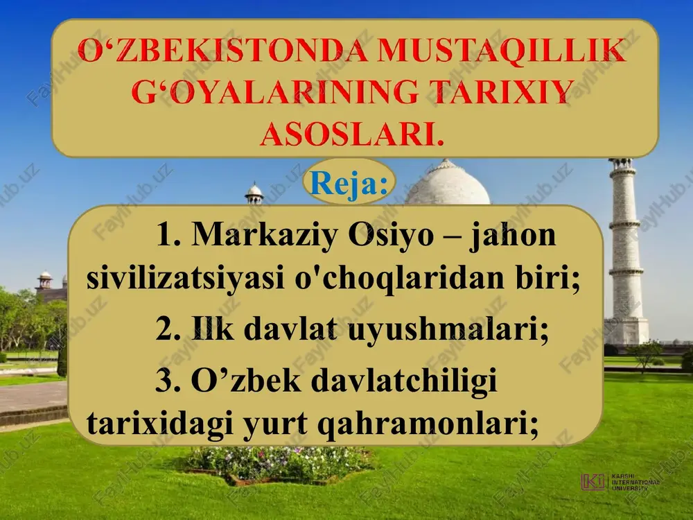 o‘zbekistonda mustaqillik — PPT