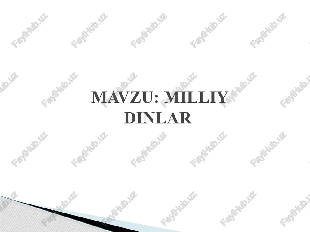milliy dinlar — PPTX