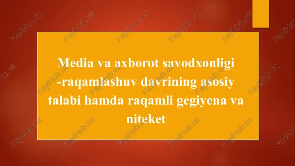 media va axborot savodxonligi — PPTX