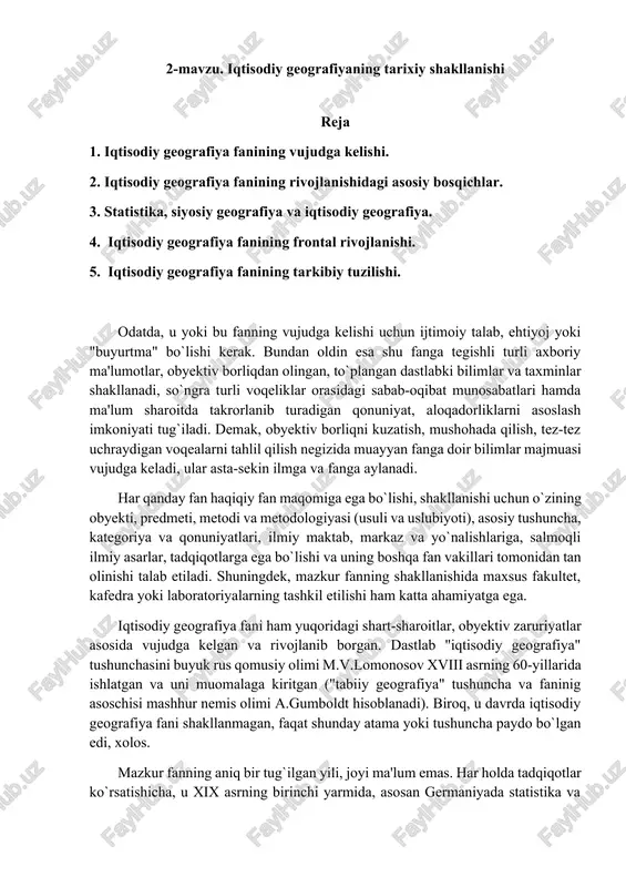 iqtisodiy geografiya — DOCX