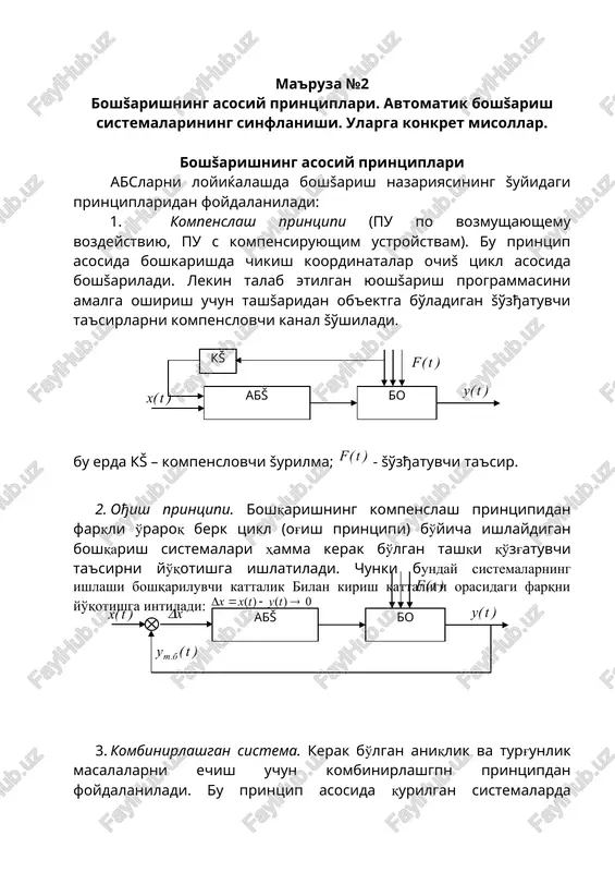 boshsharishning asosiy printsiplari — DOC