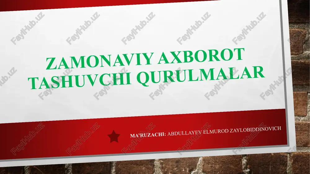 zamonaviy axborot tashuvchi qurulmalar — PPTX