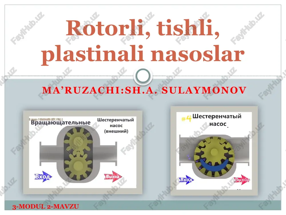rotorli, tishli, plastinalinasoslar — PPTX