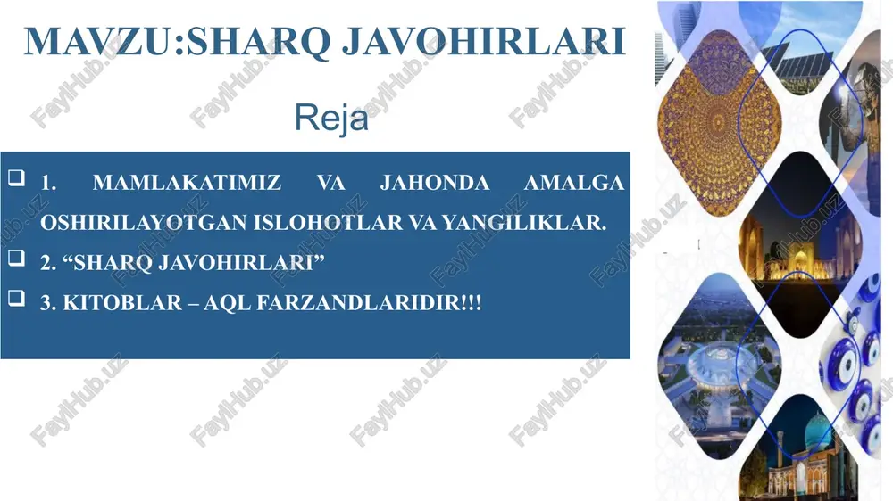 "sharq javohirlari" — PPTX