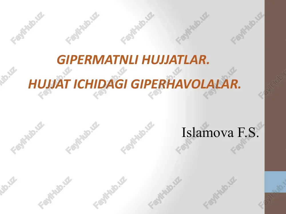 gipermatnli hujjatlar — PPTX