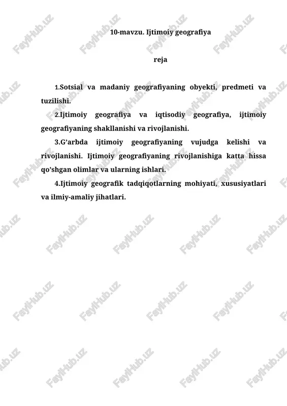 ijtimoiy geografiya — DOCX