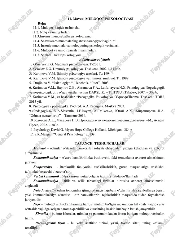 muloqot psixologiyasi — DOCX