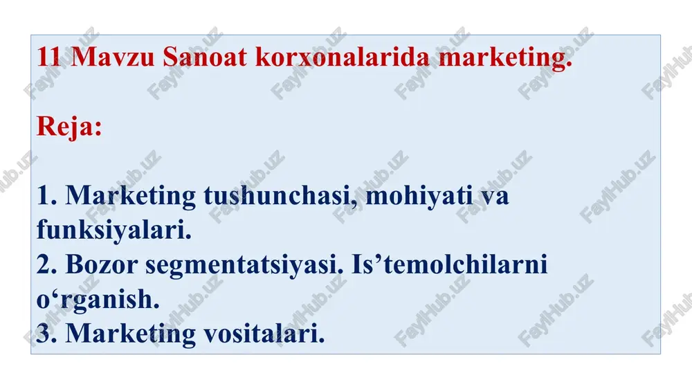 sanoatkorxonalaridamarketing — PPTX