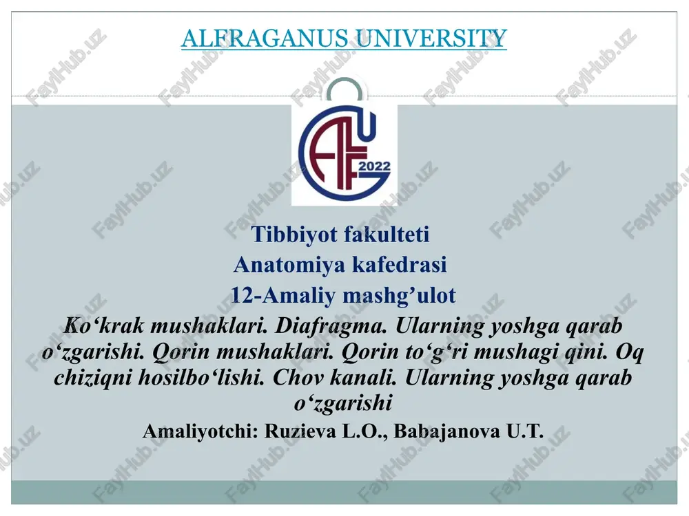 alfraganus university — PPTX