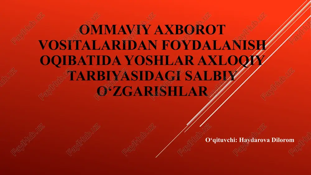 ommaviy axborot vositalari — PPTX