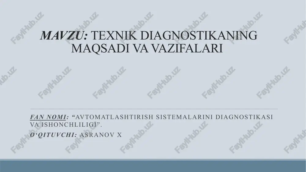 texnik diagnostika — PPTX