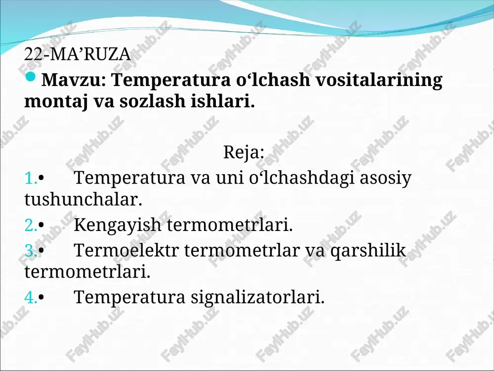temperatura o‘lchash vositalari — PPT