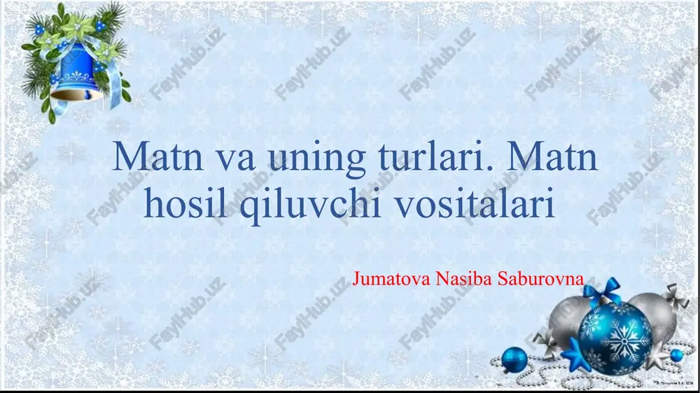 matn va uning turlari — PPTX