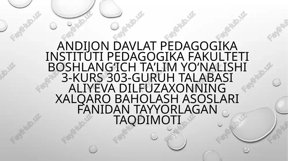 xalqaro baholash asoslari — PPTX