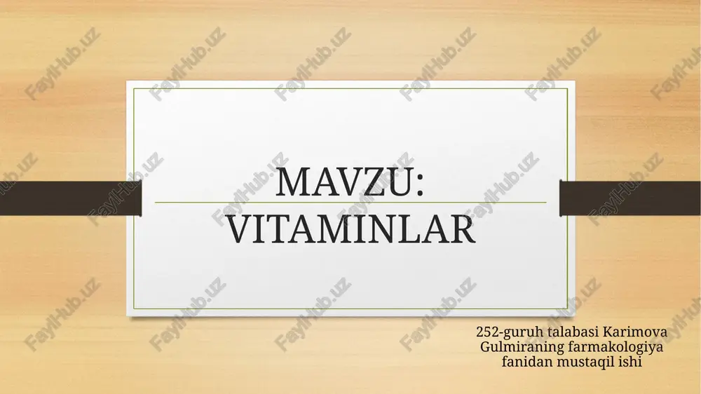 vitaminlar — PPTX