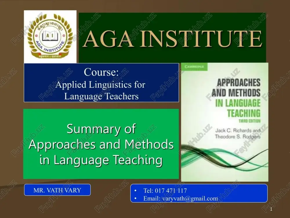 applied linguistics for language teachers — PPTX