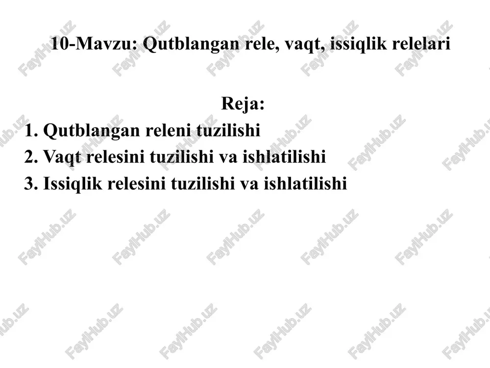 vaqt va issiqlik relalari — PPTX