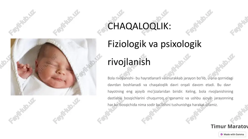 chaqaloqlik — PPTX