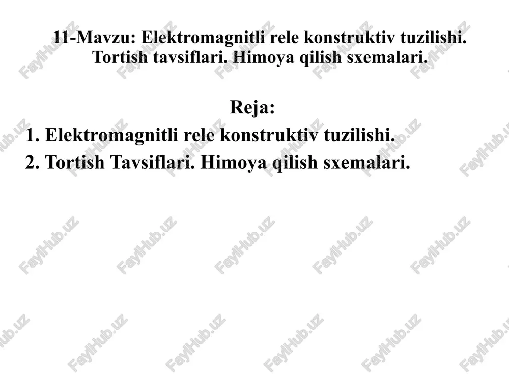 elektromagnitlirelekonstruktivtuzilishi — PPTX