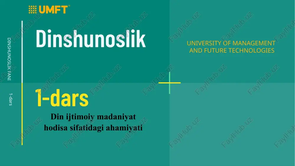 dinshunoslik 1-dars — PPTX