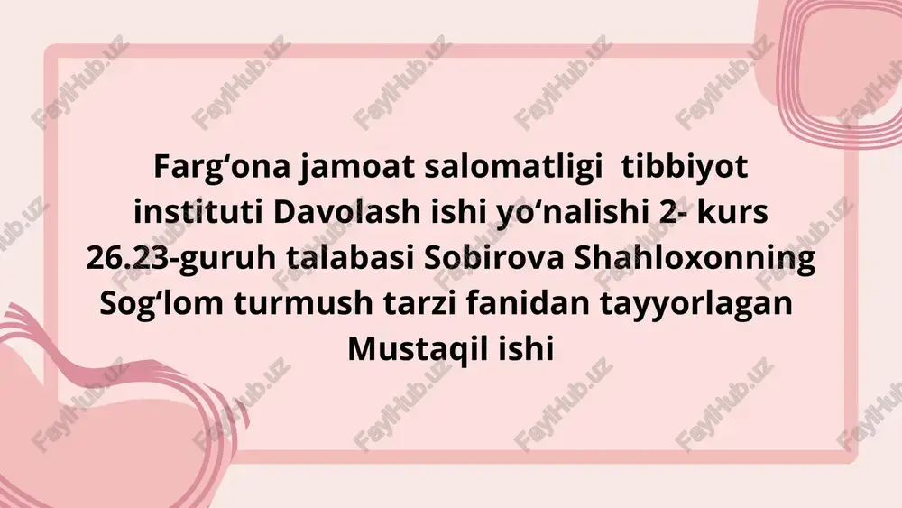 shaxsiy gigiyena — PPTX