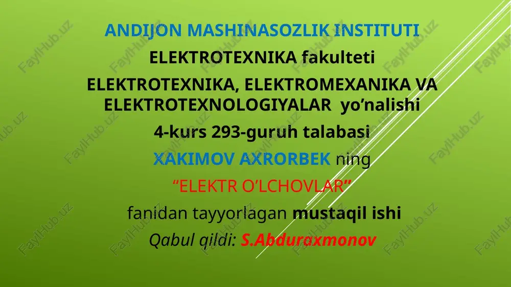 elektr o’lchovlar — PPTX