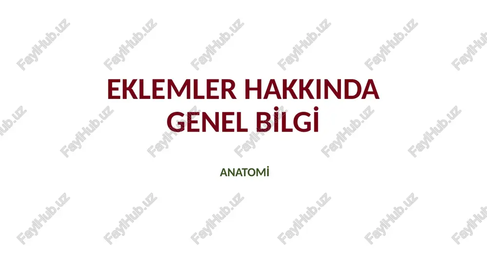 eklemler hakkında genel bilgi — PPTX