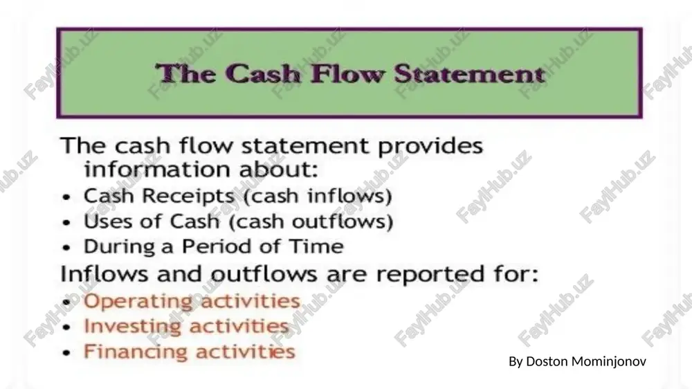 cash inflows and outflows — PPTX