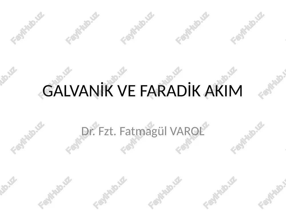 galvani̇k ve faradi̇k akim — PPTX