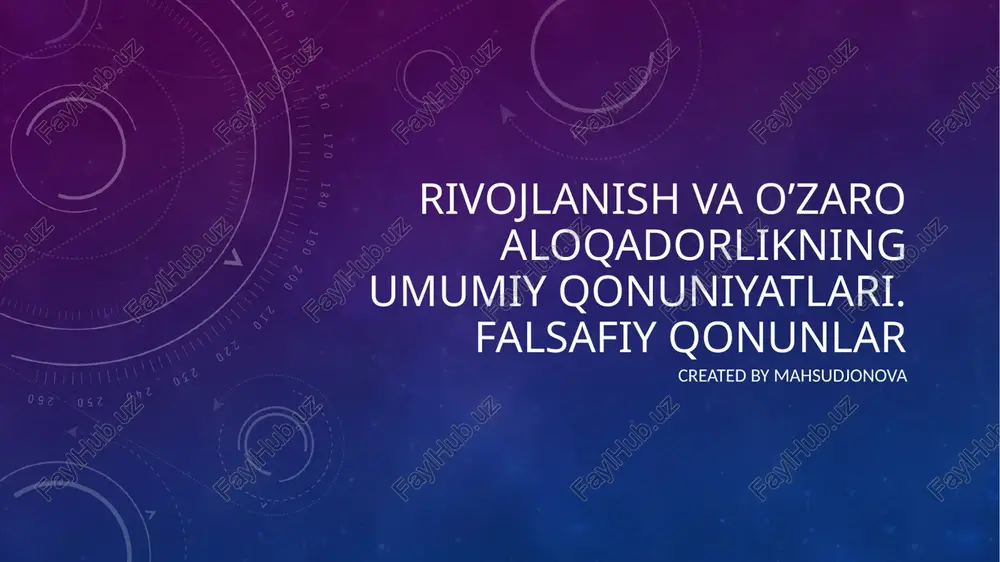 o'zgarish va taraqqiyot falsafasi — PPTX