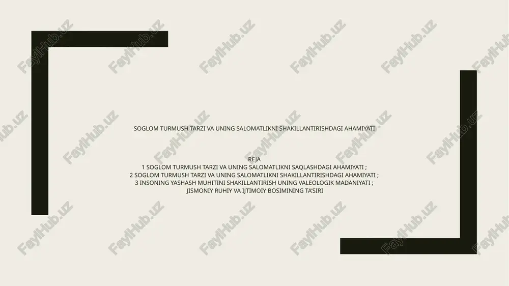 sog'lom turmush tarzi — PPTX