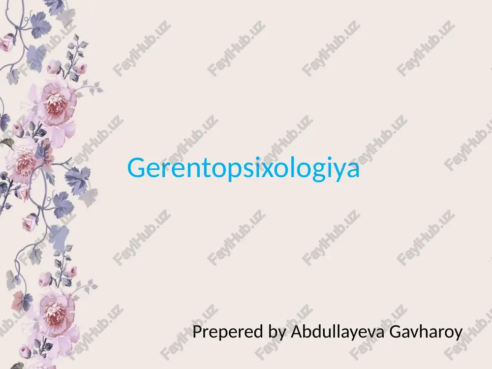 gerentopsixologiya — PPTX