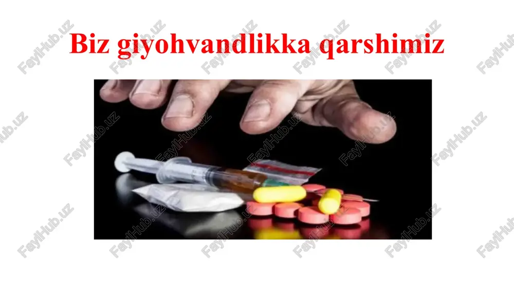 xalqaro narkomaniyaga qarshi kurash — PPTX