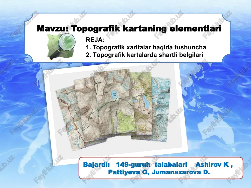 topografik kartaning elementlari — PPTX