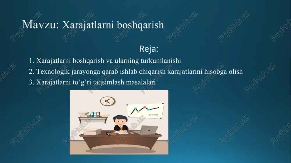 xarajatlarni boshqarish — PPTX