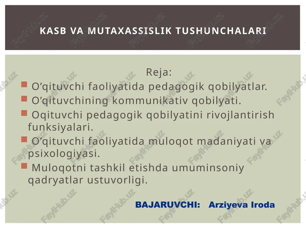 o’qituvchi faoliyatida pedagogik qobiliyatlar — PPTX