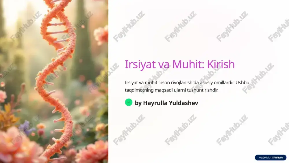 irsiyat va muhit: kirish — PPTX