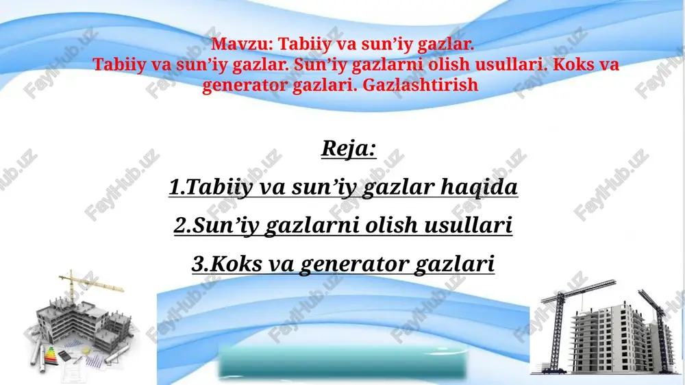 tabiiy va sun’iy gazlar — PPTX