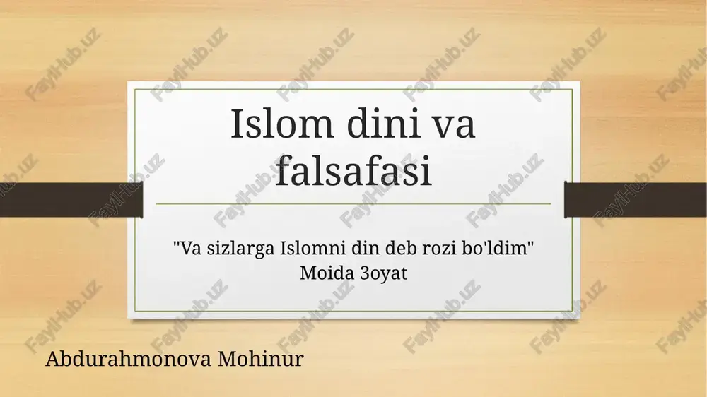 islom dini va falsafasi — PPTX