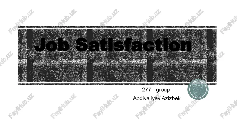 job satisfaction — PPTX
