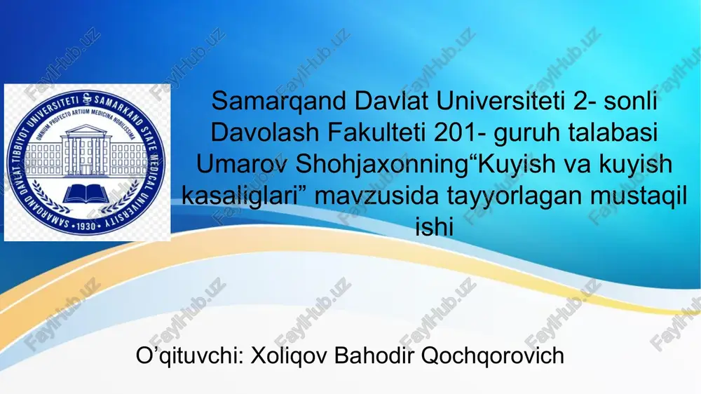 "kuyish va kuyish kasaliglari" — PPTX
