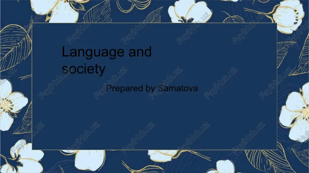 language and society — PPTX