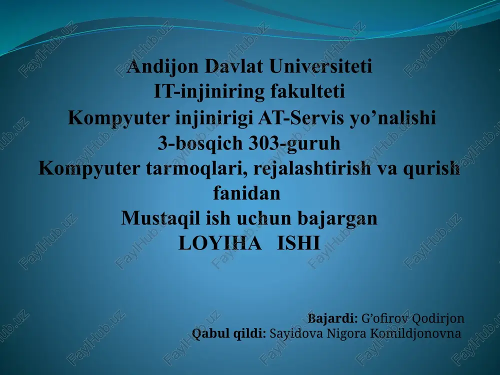 kompyuterinjinirigi at-servis yo'nalishi — PPTX