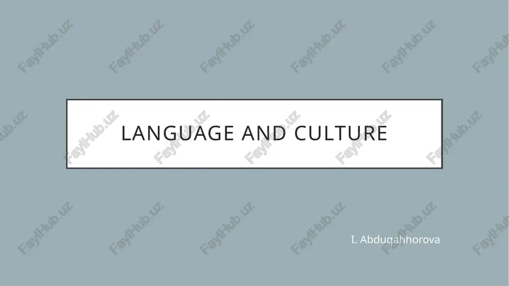 language and culture — PPTX