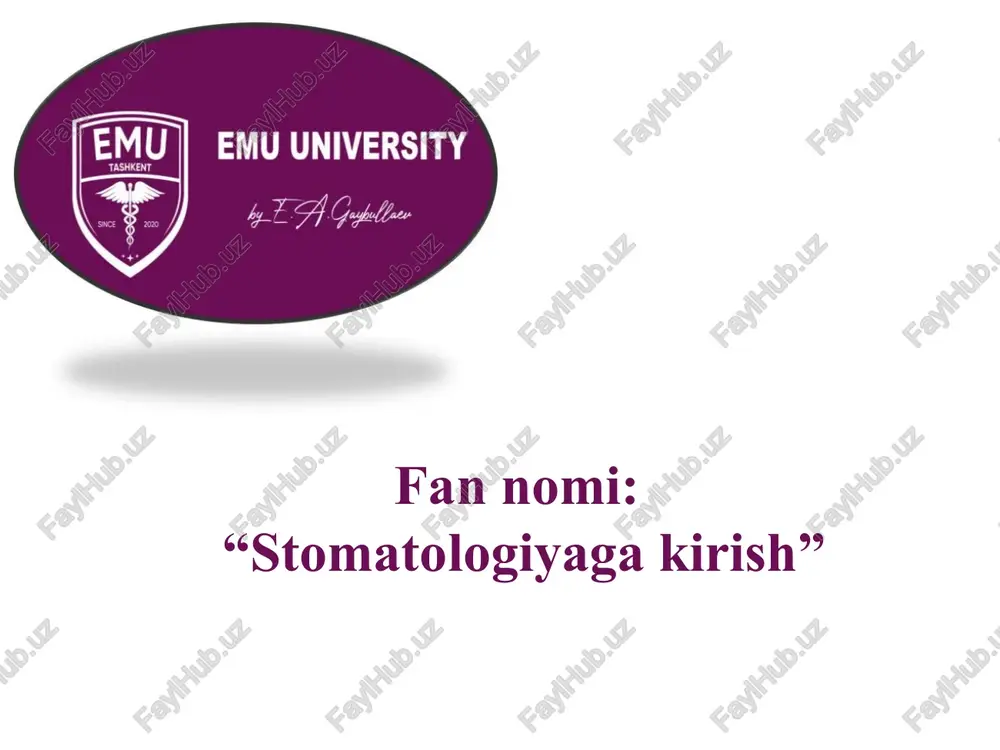 stomatologiyaga kirish — PPTX