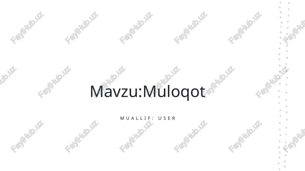 muloqot — PPTX